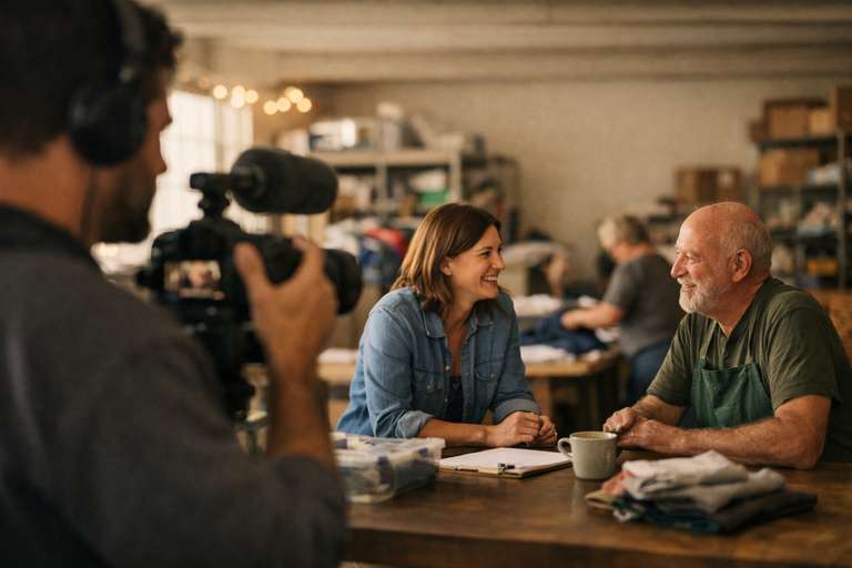 A brand documentary shoot